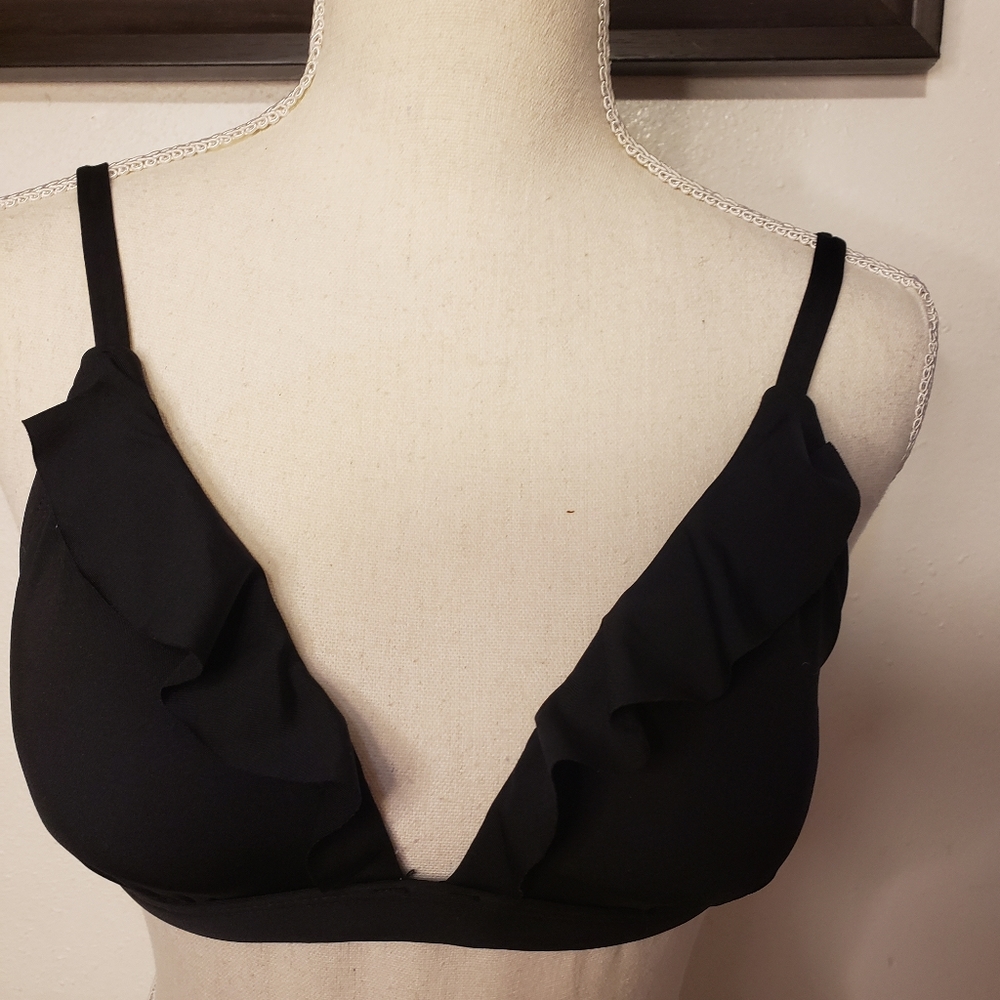 Black Ruffle Bikini Top - Picture 6 of 7